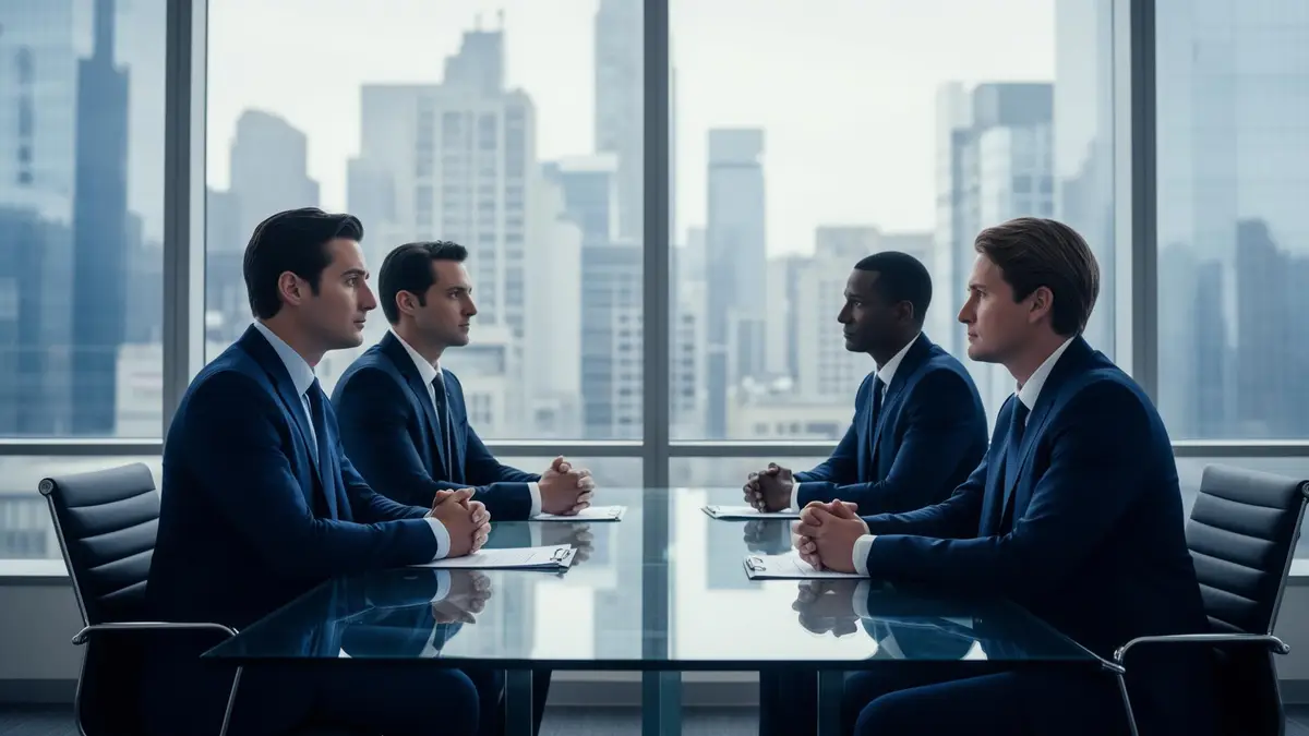 Entrevista de emprego em escritório corporativo moderno